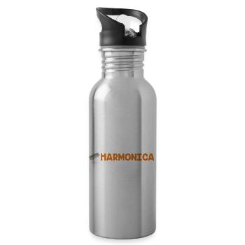 Mundharmonika Volksmusik Volksfest - Trinkflasche mit integriertem Trinkhalm - Lightsilver - Rechts