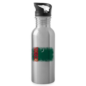Turkmenistan Turkmenistan - Trinkflasche mit integriertem Trinkhalm - Lightsilver - Rechts