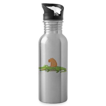Capybara Capibara - Trinkflasche mit integriertem Trinkhalm - Lightsilver - Rechts