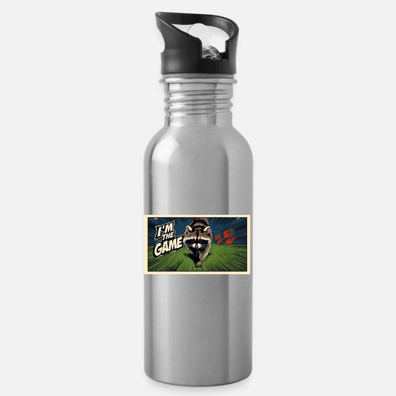 Je suis le raton laveur de jeu - Gourde avec paille intégrée - argent clair