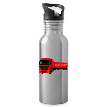 LKW - Trinkflasche mit integriertem Trinkhalm - Lightsilver - Rechts