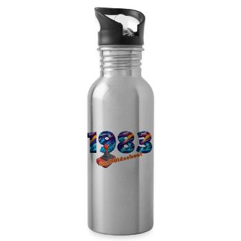 Jahrgang 1983 – Retro Joystick – Cool Oldschool - Trinkflasche mit integriertem Trinkhalm - Lightsilver - Rechts