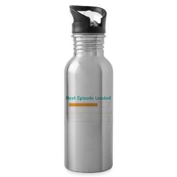 Anime introvert Weeb couch potato - Water bottle with straw - silver - Right