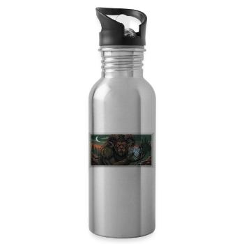 beast with a frozen heart - Trinkflasche mit integriertem Trinkhalm - Lightsilver - Rechts