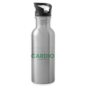 Hundepapa Shirt Gassi ist mein Cardio Lustig - Trinkflasche mit integriertem Trinkhalm - Lightsilver - Rechts