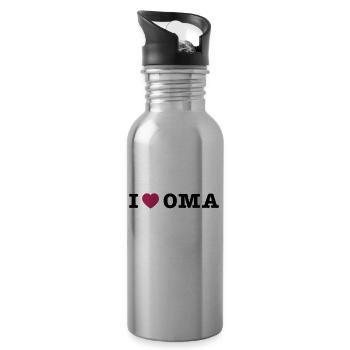 mp_i_love_oma - Trinkflasche mit integriertem Trinkhalm - Lightsilver - Rechts