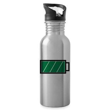 Battery full - Water bottle with straw - silver - Right