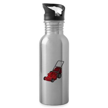 Rasen Mähen Rasenmäher Garten Gärtner Rasentraktor - Trinkflasche mit integriertem Trinkhalm - Lightsilver - Rechts