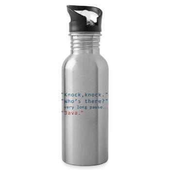 Java Programming Informatic Geschenk Spruch - Trinkflasche mit integriertem Trinkhalm - Lightsilver - Rechts