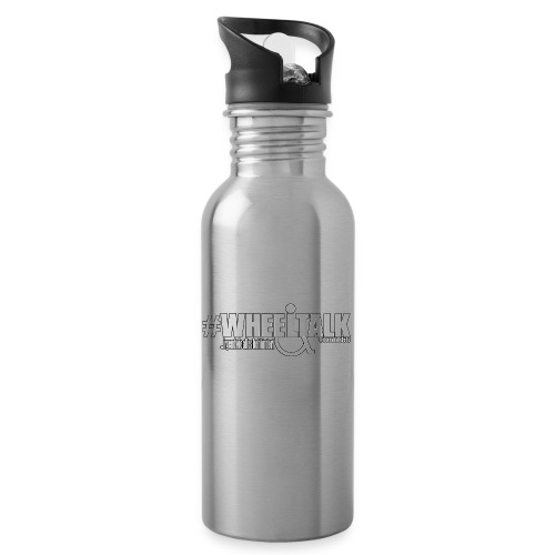 #WHEELTALK♿️von @dominikfels in weiß mit Rahmen - Trinkflasche mit integriertem Trinkhalm