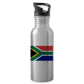 South Africa flag - Trinkflasche mit integriertem Trinkhalm - Lightsilver - Rechts