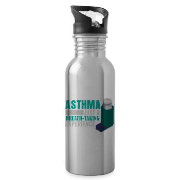 Lustig Asthma nur eine atemberaubende Erfahrung Lu - Trinkflasche mit integriertem Trinkhalm - Lightsilver - Rechts