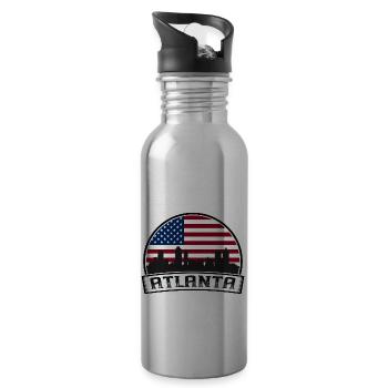Atlanta Skyline - Trinkflasche mit integriertem Trinkhalm - Lightsilver - Rechts