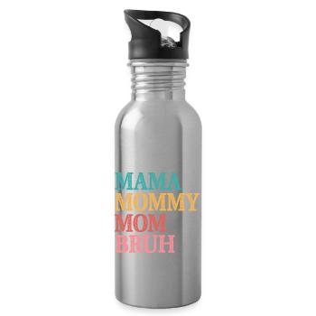 Mama Mommy Mom Bruh - Trinkflasche mit integriertem Trinkhalm - Lightsilver - Rechts
