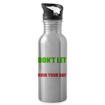Ruiniere deinen Tag Sarkastische Person Gift - Trinkflasche mit integriertem Trinkhalm - Lightsilver - Rechts
