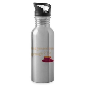 Hat Jemand Tee Gesagt Teeliebhaber Tee Trinker Grü - Trinkflasche mit integriertem Trinkhalm - Lightsilver - Rechts