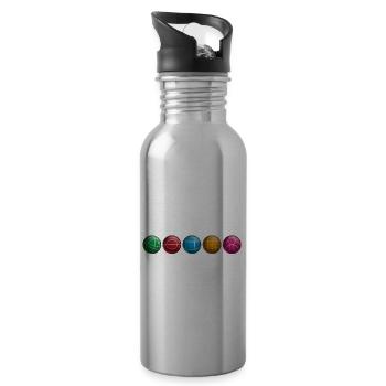 Bocce Squad | Bocce Ball - Trinkflasche mit integriertem Trinkhalm - Lightsilver - Rechts