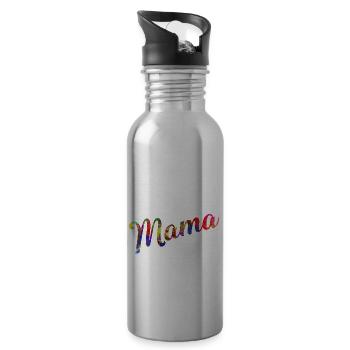 German Shorthaired Pointer Mama - Water bottle with straw - silver - Right