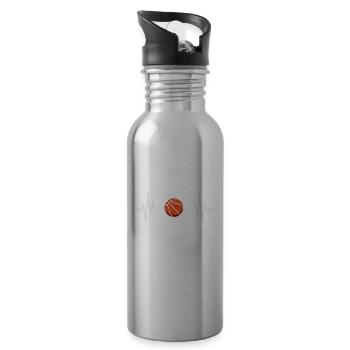 Basketball Spieler Basketballer Sprüche Geschenk - Trinkflasche mit integriertem Trinkhalm - Lightsilver - Rechts