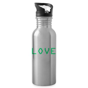Love - Trinkflasche mit integriertem Trinkhalm - Lightsilver - Rechts