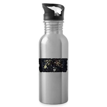 Nerd Today Bo$$ Tomorrow - Trinkflasche mit integriertem Trinkhalm - Lightsilver - Rechts