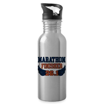 Marathon Finisher 26.2 2 - Water bottle with straw - silver - Right