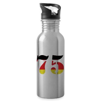 75 Numéro Jersey Allemagne - Gourde avec paille intégrée - argent clair - Droite