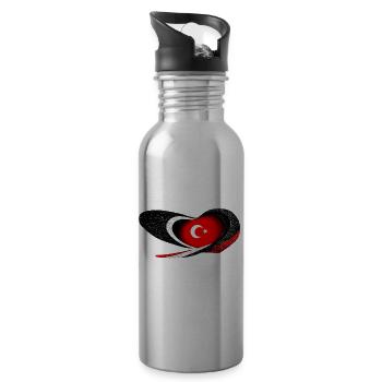 Heartveat Turkey - Trinkflasche mit integriertem Trinkhalm - Lightsilver - Rechts