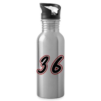 36 Number symbol - Water bottle with straw - silver - Right