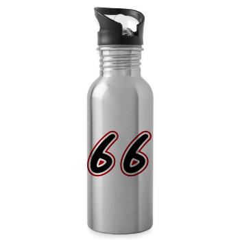 66 Symbole numérique - Gourde avec paille intégrée - argent clair - Droite