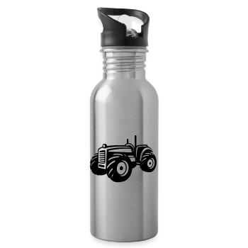 Véhicule tracteur - Gourde avec paille intégrée - argent clair - Droite