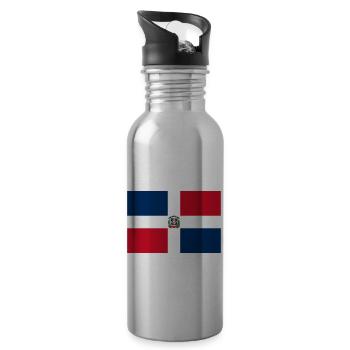 Dominican Republic - Water bottle with straw - silver - Right