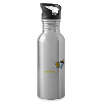Papa 2026 Loading Gamer Werdender Papa - Trinkflasche mit integriertem Trinkhalm - Lightsilver - Rechts