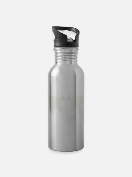 sumos - Trinkflasche mit integriertem Trinkhalm - Lightsilver