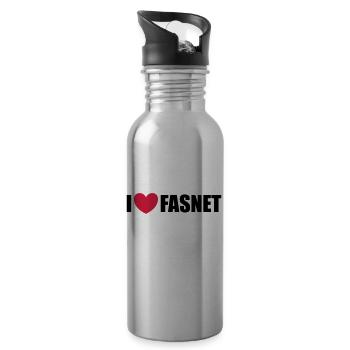 I love Fasnet - Trinkflasche mit integriertem Trinkhalm - Lightsilver - Rechts