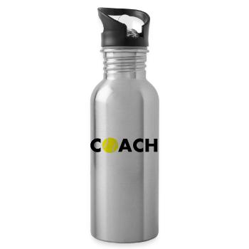 tennis coach - Water bottle with straw - silver - Right