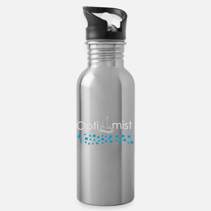 Optimist - Trinkflasche mit integriertem Trinkhalm - Lightsilver