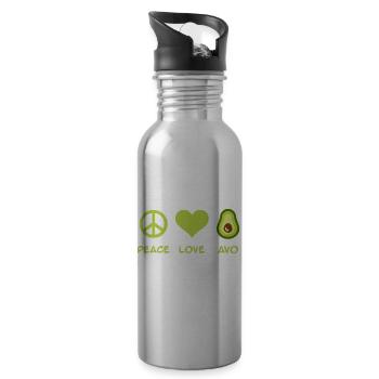Avocado - Trinkflasche mit integriertem Trinkhalm - Lightsilver - Rechts