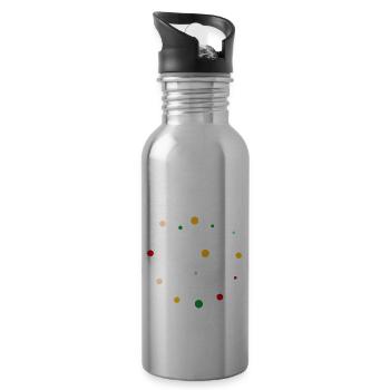 Konfetti auf mein Haupt - Trinkflasche mit integriertem Trinkhalm - Lightsilver - Rechts
