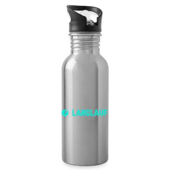 Eat Sleep Langlauf Repeat Wintersport Skifahrer La - Trinkflasche mit integriertem Trinkhalm - Lightsilver - Rechts