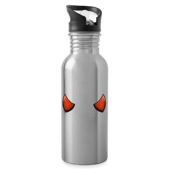 Devil's Horn Devil's Devil's Woman Devil's Guy - Water bottle with straw - silver - Right