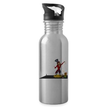 Circus Birthday Party Mama Theme Ringmaster - Water bottle with straw - silver - Right
