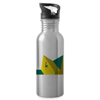 Klettern, bouldern, Sportklettern, Kletterwand - Trinkflasche mit integriertem Trinkhalm - Lightsilver - Rechts