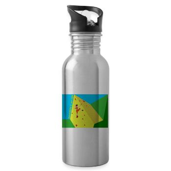 Klettern, Boulder, Sportklettern, Kletterwand, Top - Trinkflasche mit integriertem Trinkhalm - Lightsilver - Rechts