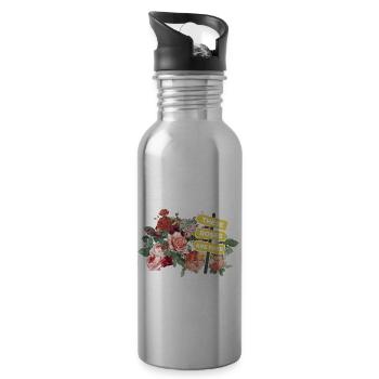 These Roses Are Free Florist Plants Botanical Flow - Trinkflasche mit integriertem Trinkhalm - Lightsilver - Rechts