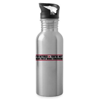 have fun at work - Trinkflasche mit integriertem Trinkhalm - Lightsilver - Rechts
