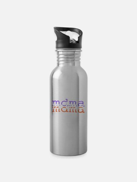 MDMA Druff Optik - Trinkflasche mit integriertem Trinkhalm - 