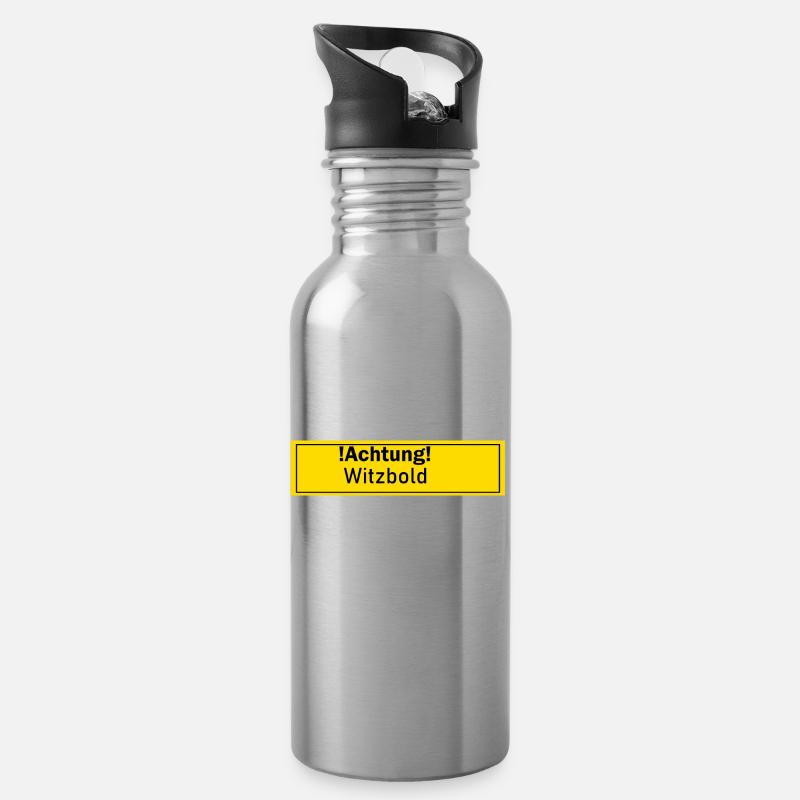 Witzbold witzig Mann Witzig Geschenk Geschenkidee - Trinkflasche mit integriertem Trinkhalm - Lightsilver