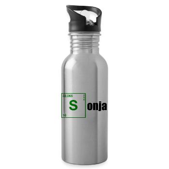 Sonja Geschenk black - Trinkflasche mit integriertem Trinkhalm - Lightsilver - Rechts