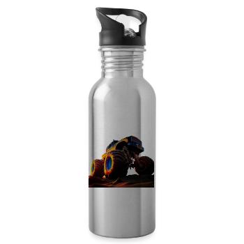 Beschleunigungsrennen Meisterschaft - Trinkflasche mit integriertem Trinkhalm - Lightsilver - Rechts